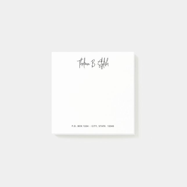 Modern Stylish Script Personalised Post it Notes (Front)