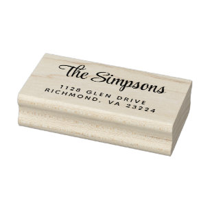 Modern Stylish Script Return Address Rubber Stamp