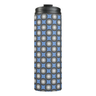 Modern Stylish Silver Polka Dot Pattern Thermal Tumbler