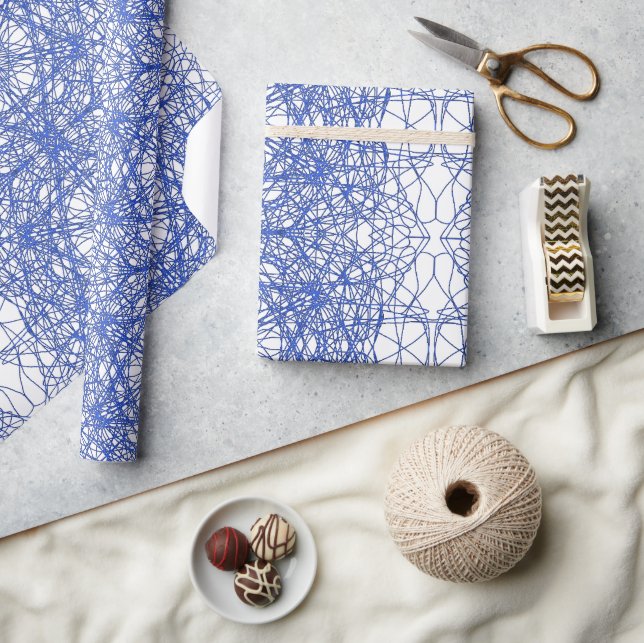 Modern stylish simple geometric pattern fractal wrapping paper (Crafts)