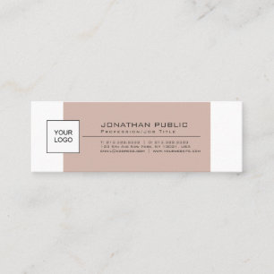 Modern Stylish Simple Plain With Logo Mini Business Card