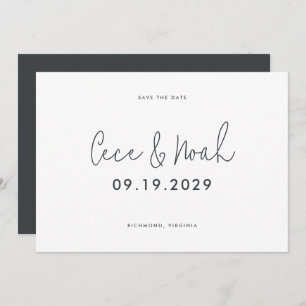 Modern stylish simple typography wedding save the date