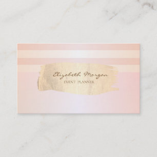 Modern Stylish Striped,Gold Brush Stroke Business Card