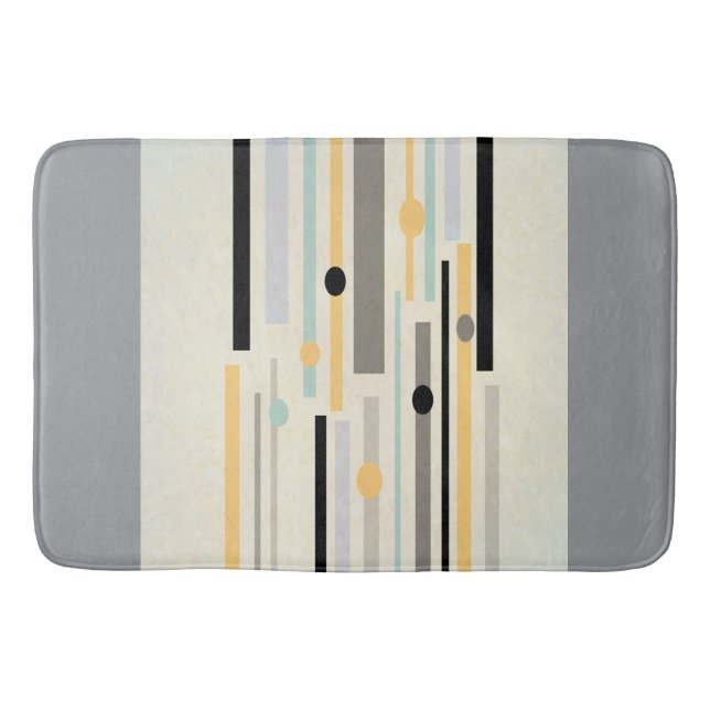 modern stylish stripes mid century style abstract  bath mat (Front)