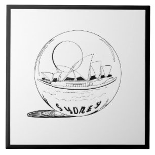 Modern Stylish Sydney Sity Black White Ceramic Tile