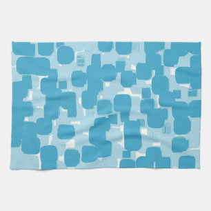 Modern Stylish Teal Abstract Pattern Tea Towel