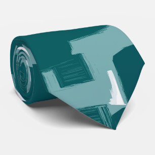 Modern Stylish Teal Abstract Pattern Tie