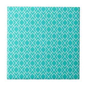 Modern Stylish Teal Blue Diamond Pattern Ceramic Tile
