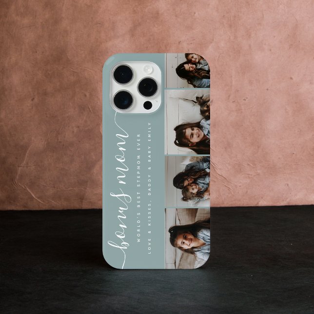 Modern Stylish Teal Photo Bonus Mum Mothers Day Case-Mate iPhone Case (Creator Uploaded)