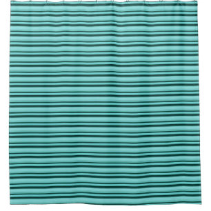 Modern Stylish Teal Striped Pattern Shower Curtain