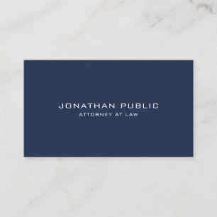 Modern Stylish Template Attorney Lawyer Navy Blue Business Card