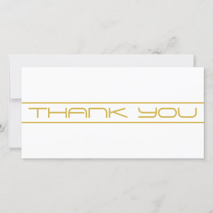 Modern Stylish Thank You Gold Text & Line Stripes Card