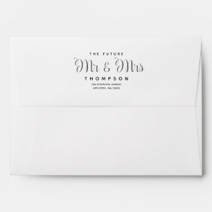 Modern Stylish The Future Mrs and Mr 5x7 Script Envelope