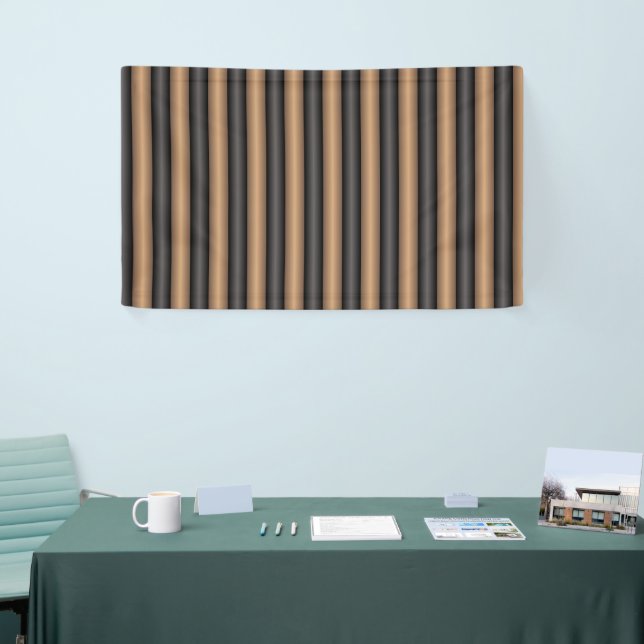 Modern Stylish Toasted Brown Stripes with Depth Banner (Tradeshow)