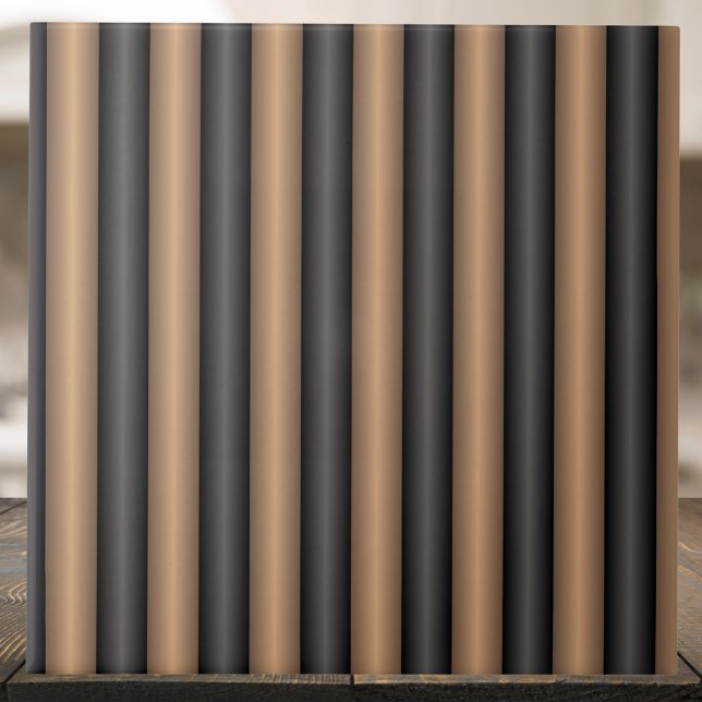 Modern Stylish Toasted Brown Stripes with Depth Ceramic Tile (Creator Uploaded)