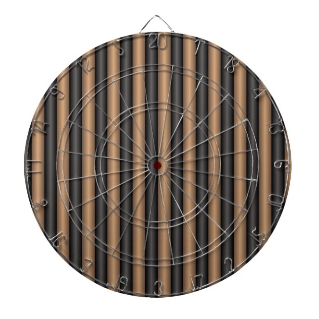 Modern Stylish Toasted Brown Stripes with Depth Dartboard (Front)