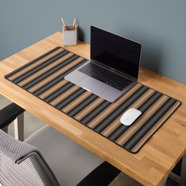 Modern Stylish Toasted Brown Stripes with Depth Desk Mat (Office 2)