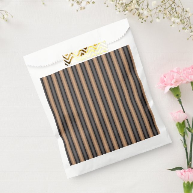 Modern Stylish Toasted Brown Stripes with Depth Favour Bag (Sealed)