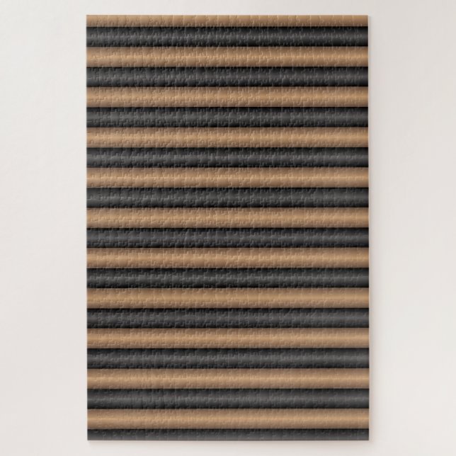 Modern Stylish Toasted Brown Stripes with Depth Jigsaw Puzzle (Vertical)