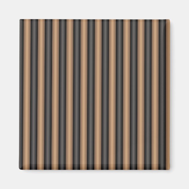 Modern Stylish Toasted Brown Stripes with Depth Magnet (Front)