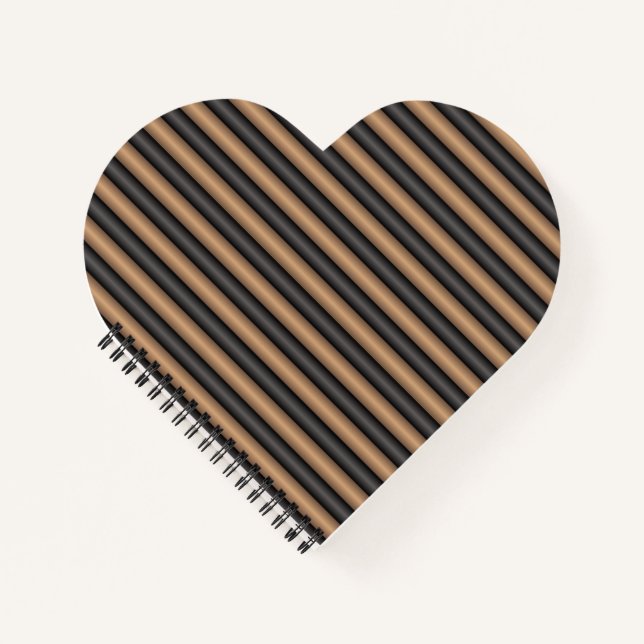 Modern Stylish Toasted Brown Stripes with Depth Notebook (Front)