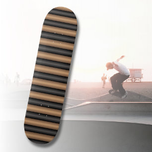 Modern Stylish Toasted Brown Stripes with Depth Skateboard