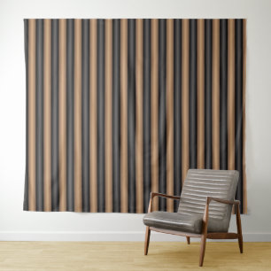 Modern Stylish Toasted Brown Stripes with Depth Tapestry