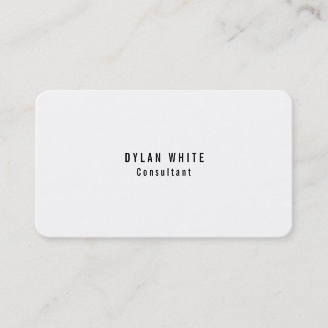 Modern Stylish Trendy Creative Black White Plain Business Card (Front)