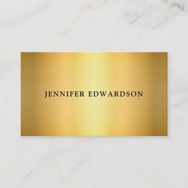 Modern stylish trendy minimalist gold professional business card (Front)