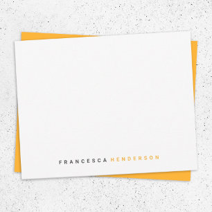 Modern Stylish Trendy Orange Modern Minimalist Card