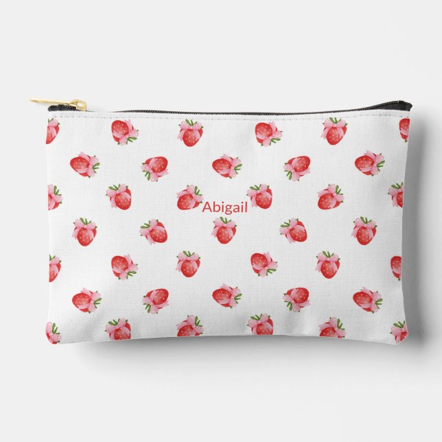 Modern Stylish Trendy Strawberry Accessory Pouch (Front)