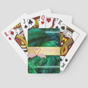 Modern Stylish,Tropical Palm Leaves,Pink Playing Cards