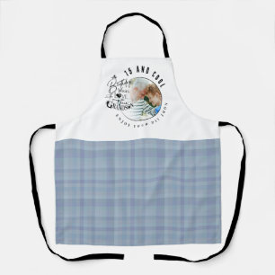 Modern Stylish Typography Grandson Birthday Photo Apron