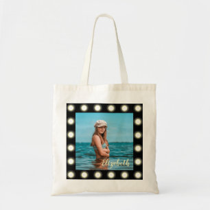 Modern Stylish Unique Black Square Photo Frame Tote Bag