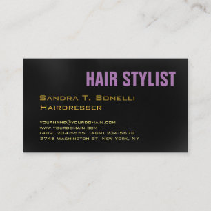 Modern Stylish Unique Hairdresser Grey Background Business Card