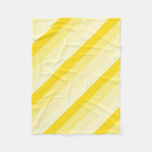 Modern Stylish Vanilla Yellow White Stripes Fleece Blanket