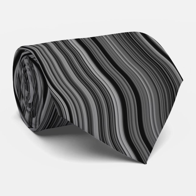 Modern Stylish Wavy Curvy Pattern Tie (Rolled)