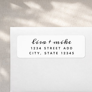 Modern Stylish Wedding Return Address Label