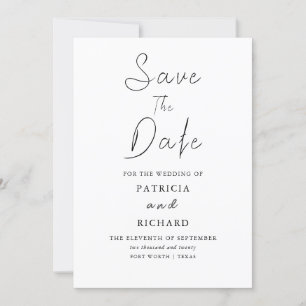 Modern Stylish Wedding Save The Date Non Photo Inv Invitation