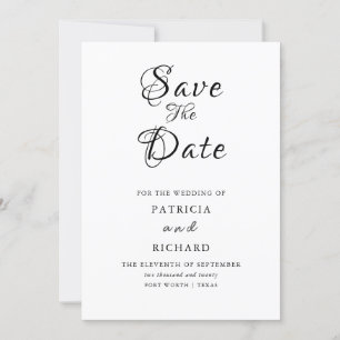Modern Stylish Wedding Save The Date Non Photo Inv Invitation