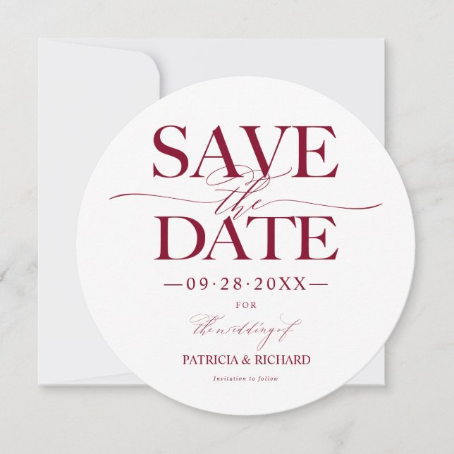 Modern Stylish Wedding Save The Date Non Photo Invitation (Front)
