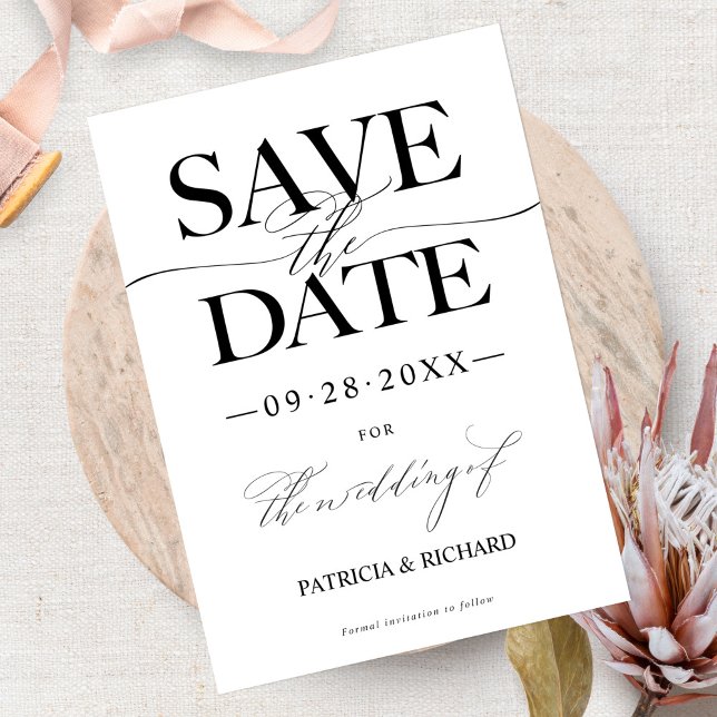 Modern Stylish Wedding Save The Date Non Photo Invitation (Creator Uploaded)