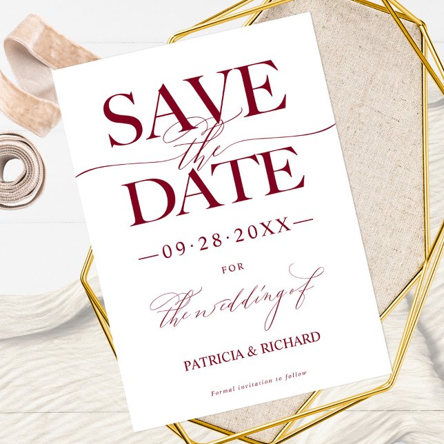 Modern Stylish Wedding Save The Date Non Photo Invitation (Creator Uploaded)
