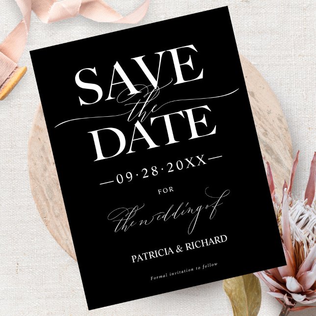 Modern Stylish Wedding Save The Date Non Photo Postcard (Creator Uploaded)