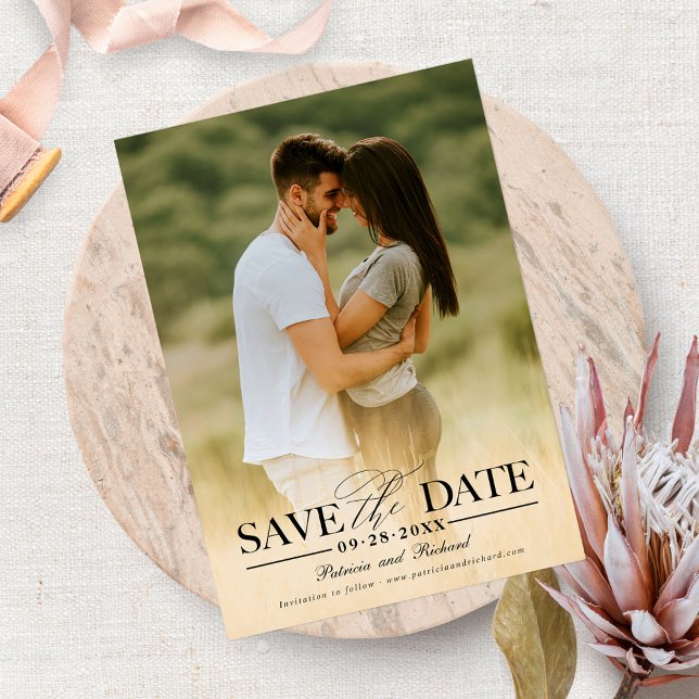 Modern Stylish Wedding Save The  Date Photo Invitation (Creator Uploaded)