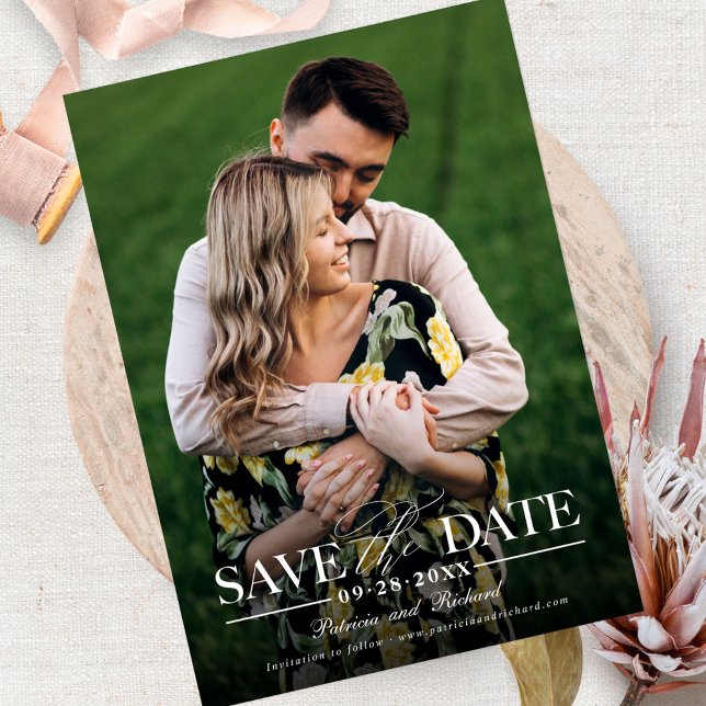 Modern Stylish Wedding Save The  Date Photo Invitation (Creator Uploaded)