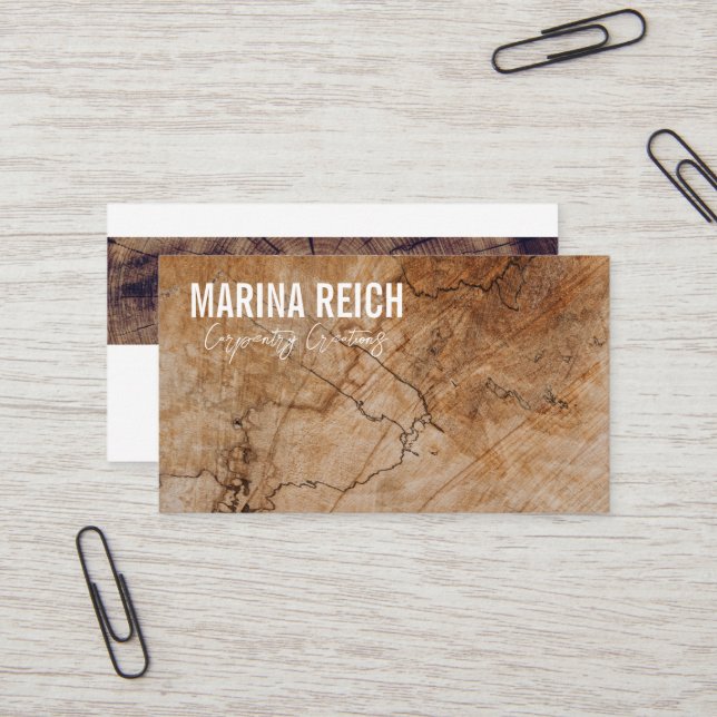 modern stylish woodworkers Business Card (Front/Back In Situ)