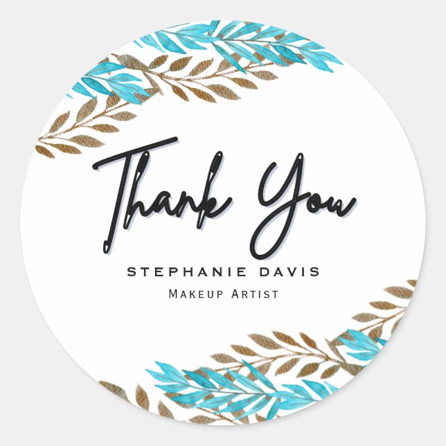 Modern Stylist Black Gold Classic Round Sticker (Front)