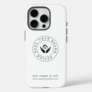 Modern stylist editable logo and text iPhone 16 pro case