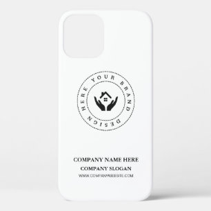 Modern stylist editable logo and text iPhone 12 case